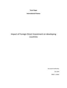 Impact of FDI on Developing countries