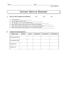 Isotopes Worksheet