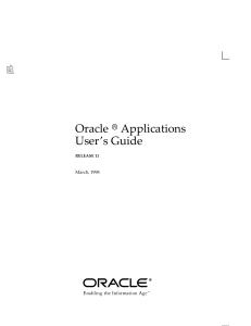 Oracle Applications User's Guide Release 11