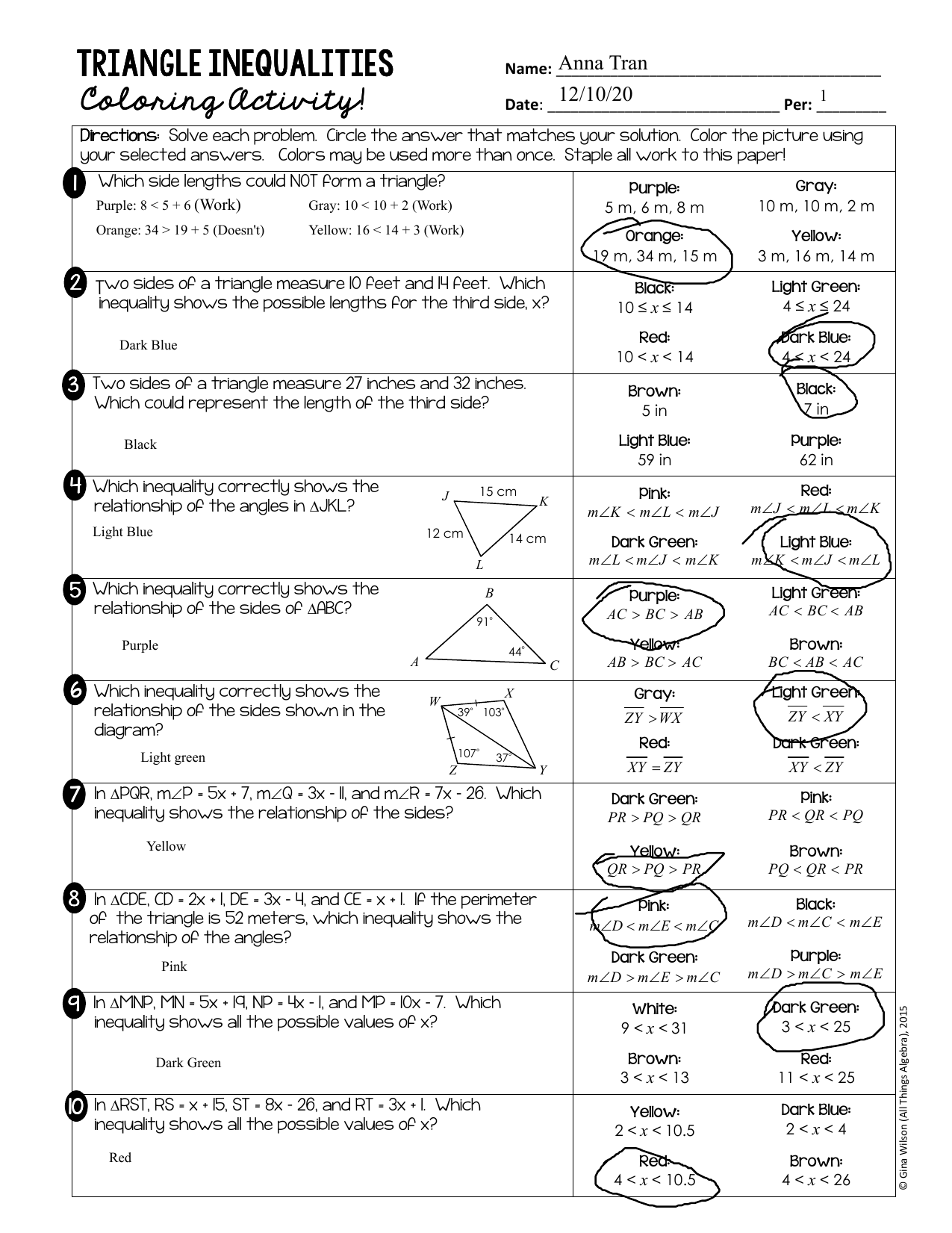 Gina Wilson All Things Algebra Geometry Unit 6 Worksheet 2 Gina Wilson Unit 8 Right Triangles And Trigonometry Page 1 Line 17qq Com Gina Wilson Answer Keys Some Of The