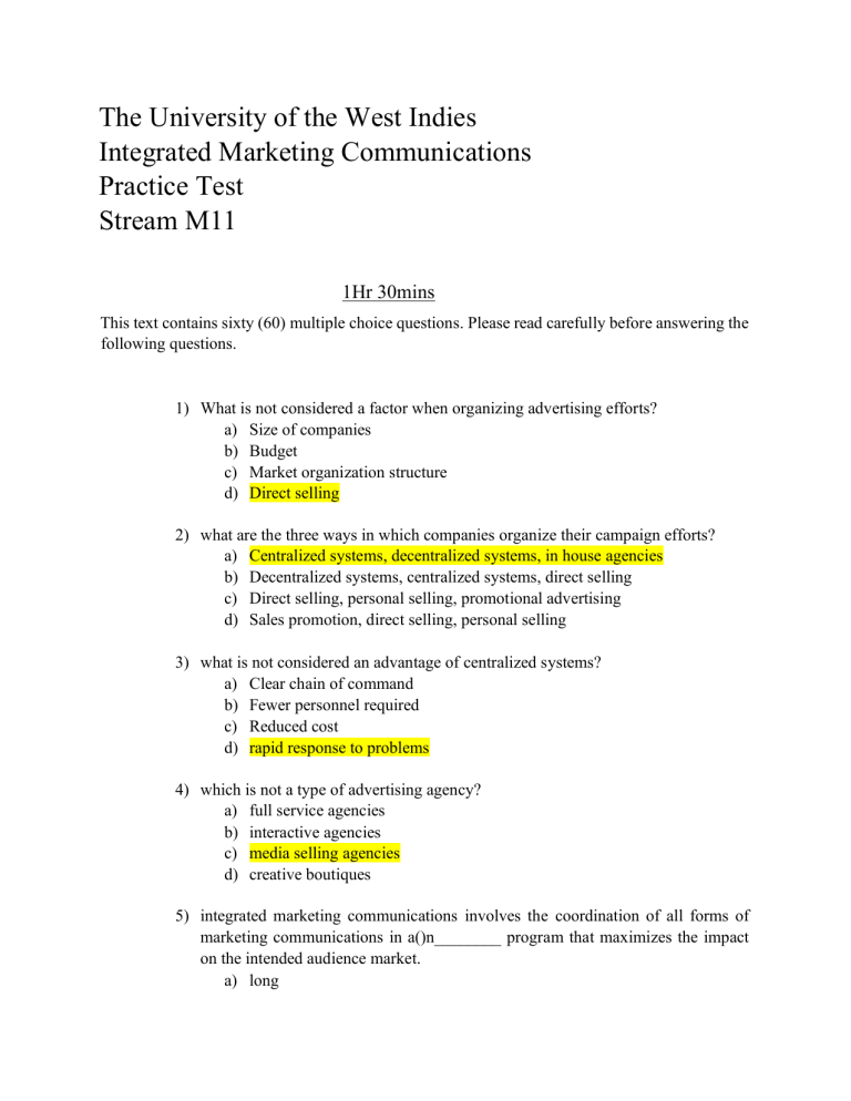 marketing assignment listening answers