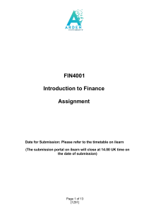 [1291] FIN4001 Introduction to Finance 
