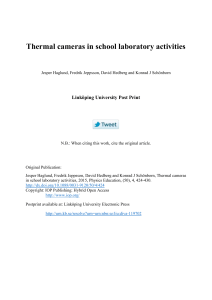 Thermal Cameras in School Labs: Physics Education