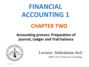 Chapter 2  preparation of journal, ledger and Trail balance