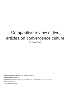 Comparitive review of two articles on convergence culture