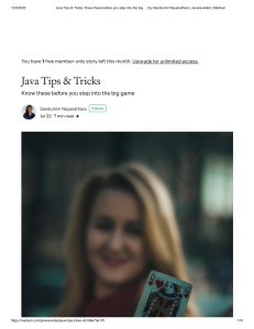 Java Tips & Tricks. Know these before you step into the big…   by Sandumini Nayanathara   Javarevisited   Medium