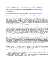 Adakitic-like granitoids at west Getic basement of the South Carpathians -  petrogenesis and thermotectonic events evidenced by zircon geochemistry - CBGA-2018 Abstract