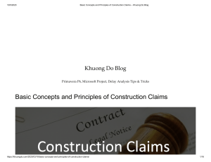 Construction Claims: Concepts & Principles