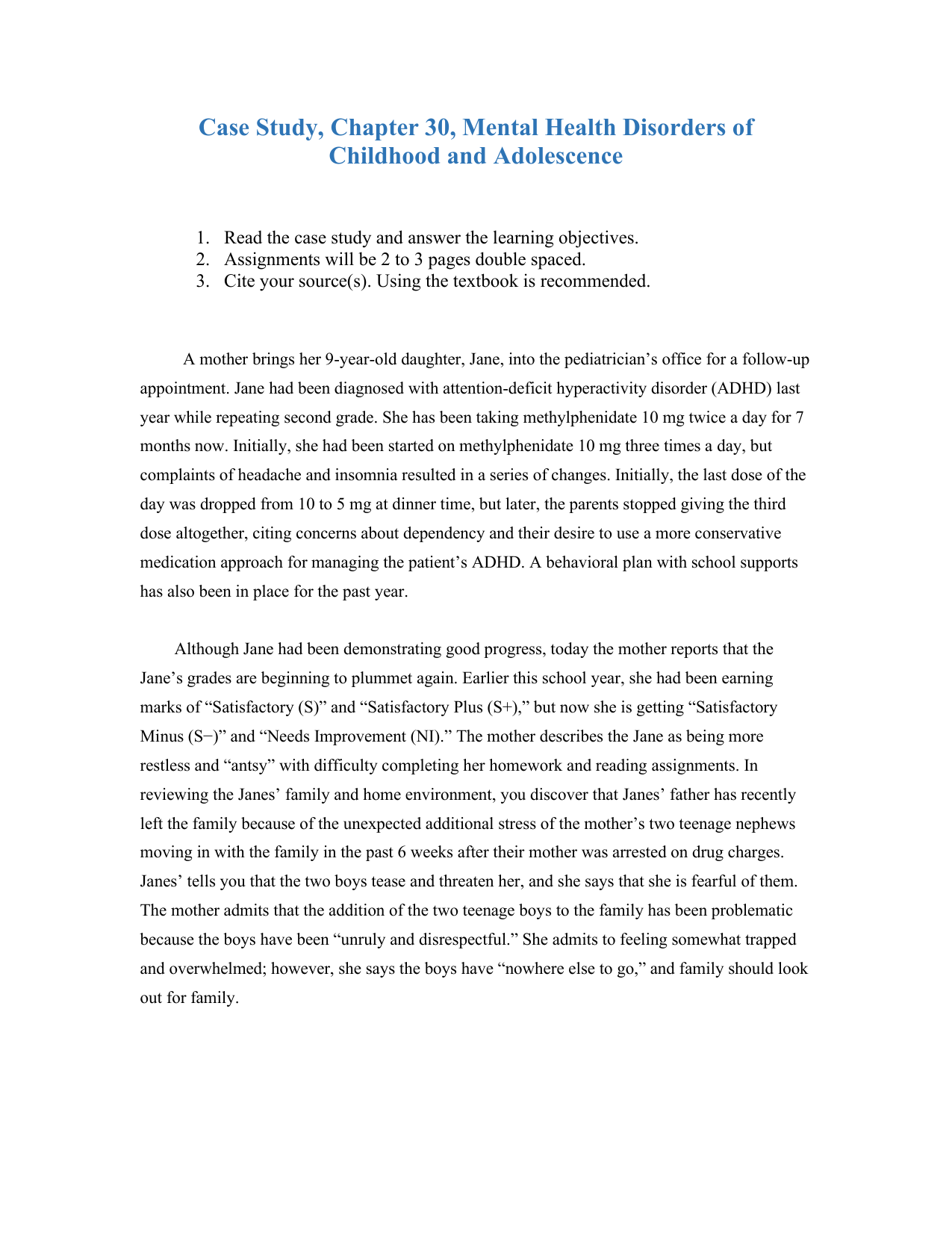 case study of an adolescent problems and needs in hindi