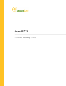 Aspen HYSYS Dynamic Modelling Guide