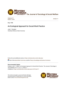An Ecological Approach for Social Work Practice