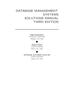 Database Management Systems Solutions Manual(third edition)-数据库管理系统原理与设计答案（第三版全部答案）