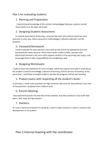 Plan 1 for evaluating students