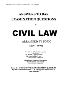 Civil Law Bar Questions