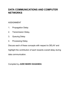 Network Delays: Propagation, Transmission, Queuing, Processing