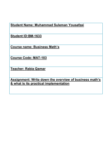 Assignment on Importance of Business Mat