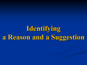 4+5 . Vocab Identifying a Reason + a Suggestion