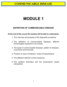 Communicable Diseases Module 1 and 2