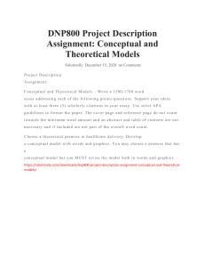 DNP800 Project Description Assignment Conceptual and Theoretical Models