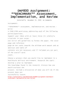 DNP800 Assignment BENCHMARK Assessment, Implementation, and Review