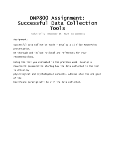 DNP800 Assignment  Successful Data Collection Tools