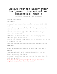 DNP800 Project Description Assignment  Conceptual and Theoretical Models
