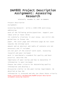 DNP800 Project Description Assignment Assessing Research