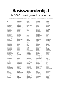 Basiswoordenlijst de 2000 meest gebruikte woorden