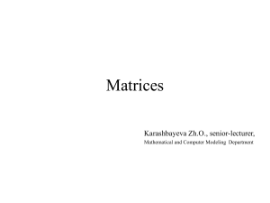 Lecture 1 (Matrices)