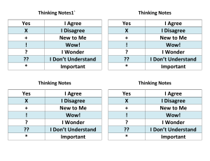 Thinking Notes Handout