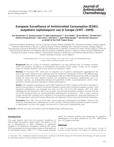 Cephalosporin Use in Europe: 1997-2009 ESAC Study