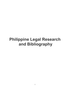 Philippine Legal Research & Bibliography