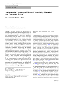 A Community Psychology of Men and Masculinity