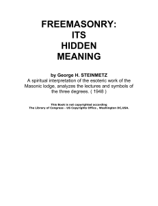 george h. steinmetz - freemasonry - its hidden meaning