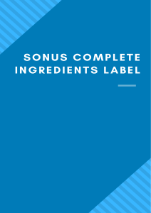 Sonus Complete Ingredients Label