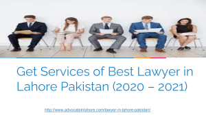 Get Legal Guide By Laywer in Lahore Pakistan - Advocate Jamila Ali