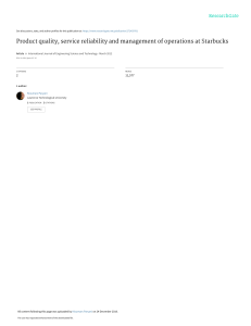 Product quality service reliability and management