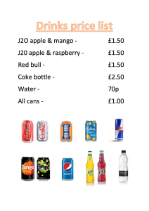 Drinks price list