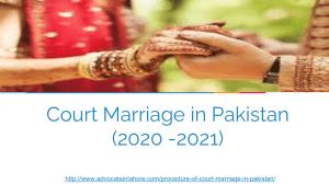 Get Law Services For Procedure of Court Marriage in Pakistan Legally 