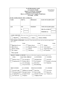 Medical report format - Department of Biotechnology