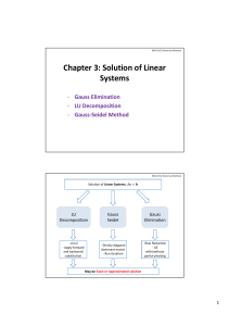 Chapter 3 Solution of Linear Systems (Part 1)