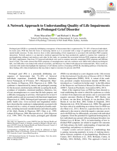 A Network Approach to Understanding Quality of Life Impairments in Prolonged Grief Disorder
