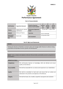 Namibia Performance Agreement - Internal Audit, Ministry of Finance