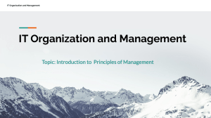 Lecture Slide 1 - Intro to Management 