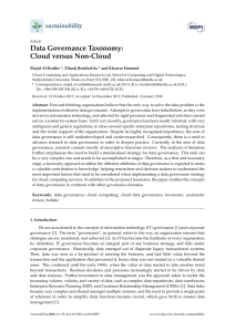 Data Governance Taxonomy: Cloud vs Non-Cloud