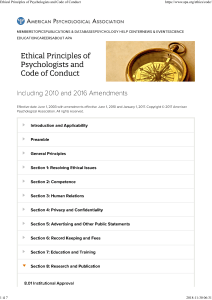APA ethical principles in research
