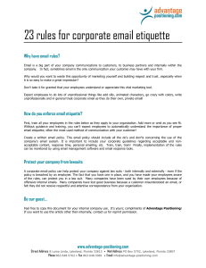 RULES FOR EMAIL ETIQUETTE