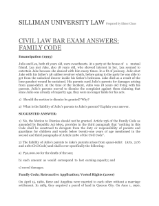Silliman University by Elmer Claus CIVIL LAW - Law on Persons and Family Relations Reviewer
