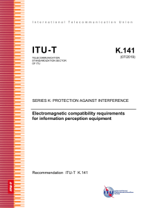 T-REC-K.141 Electromagnetic compatibility requirements for information perception equipment