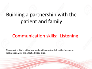 Building a partnership with the patient and family